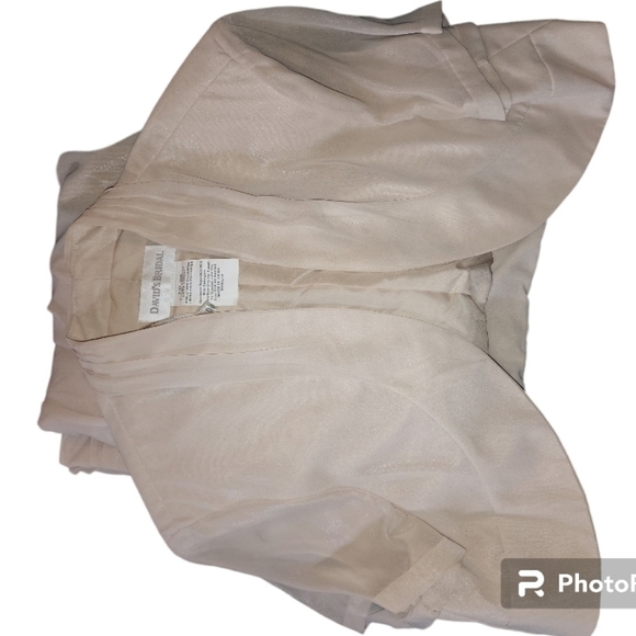 David's Bridal 20W light golden sand gown with jacket - Picture 6 of 8